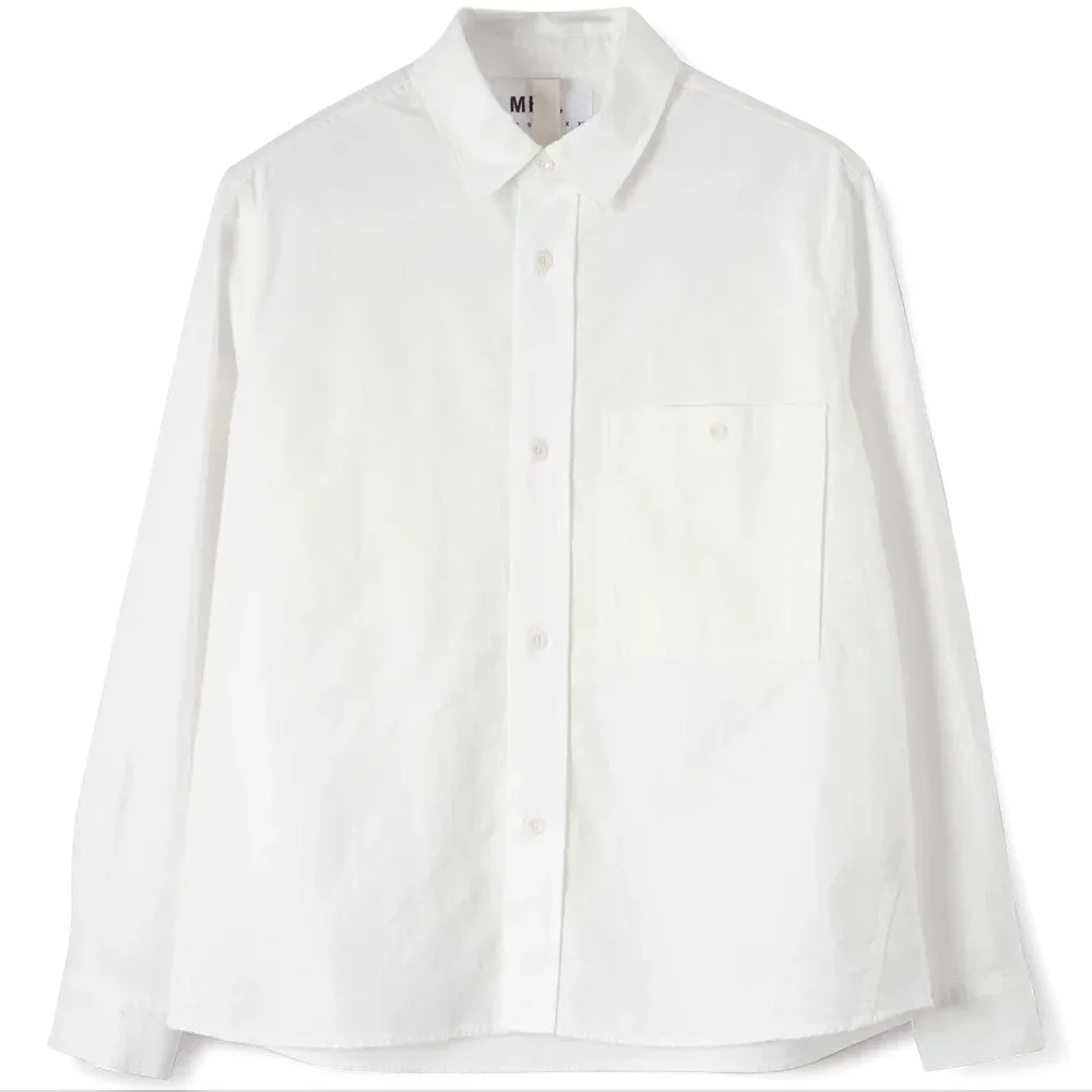 Margaret Howell | MHL Overall Shirt Textured Cotton 'Off White' sold by Hatchet Outdoor Supply Co