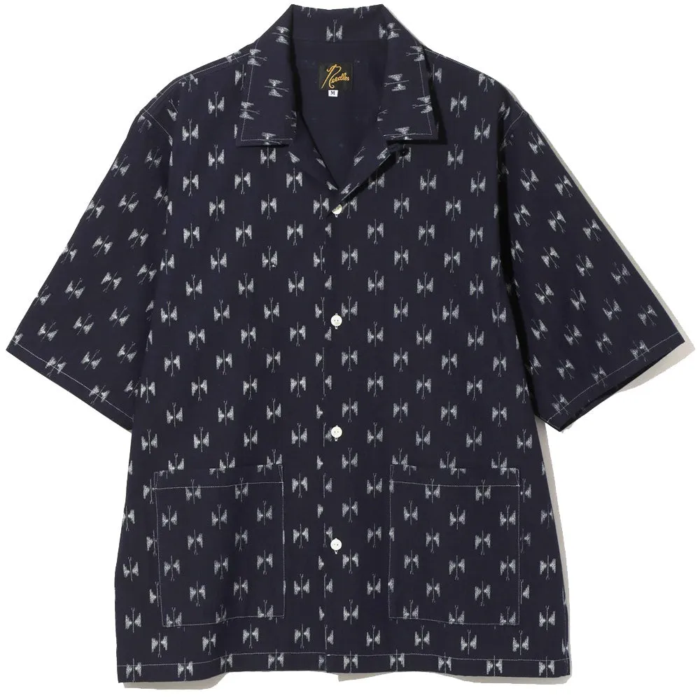 Rebuild by Needles | Cabana Shirt - 6oz Printed Indigo Kasuri 'Dot' sold by Hatchet Outdoor Supply Co