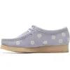 Clarks | Women's Wallabee 'Cloud Grey Embroidery' sold by Hatchet Outdoor Supply Co