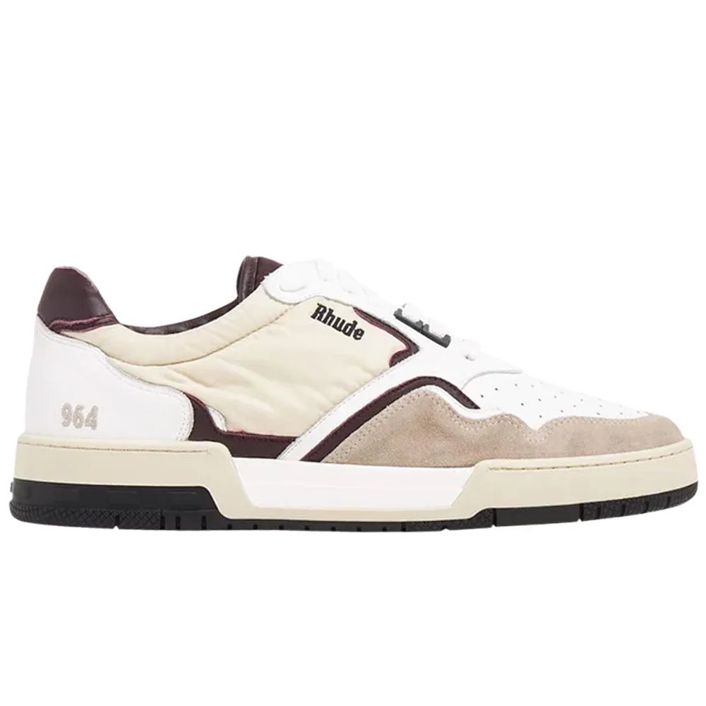 Rhude | Racing Sneaker 'White / Maroon / Beige' sold by Hatchet Outdoor Supply Co