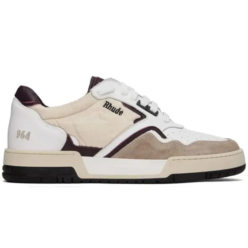 Rhude | Racing Sneaker 'White / Maroon / Beige' sold by Hatchet Outdoor Supply Co