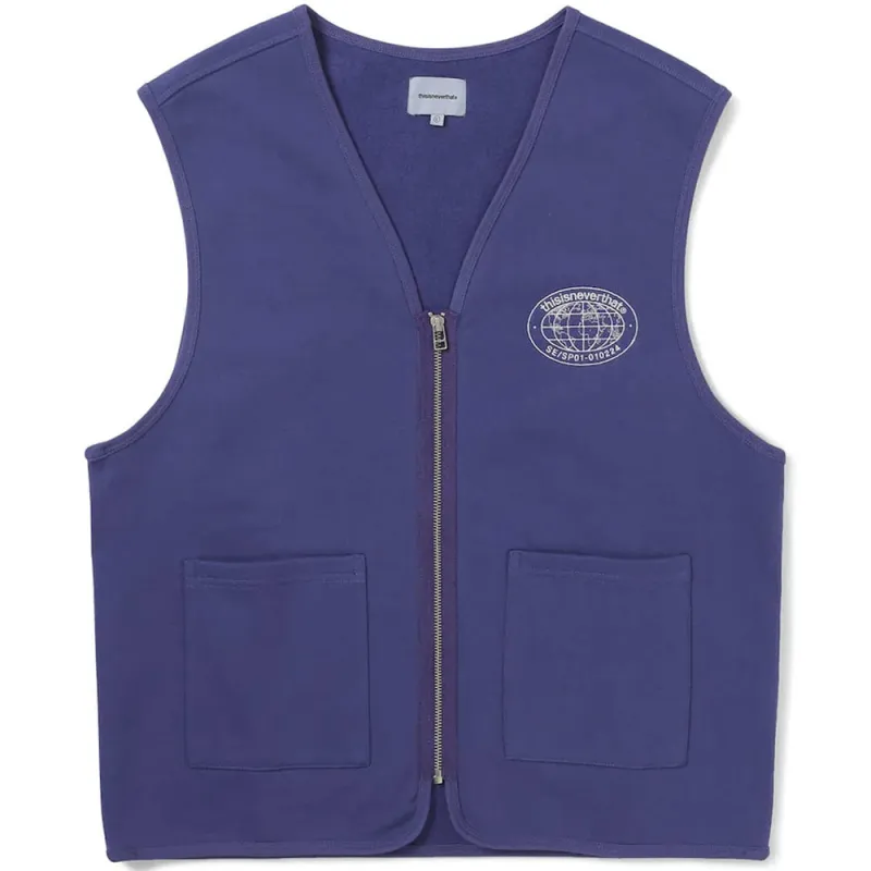 thisisneverthat | Zip Sweat Vest 'Purple Blue' made by thisisneverthat