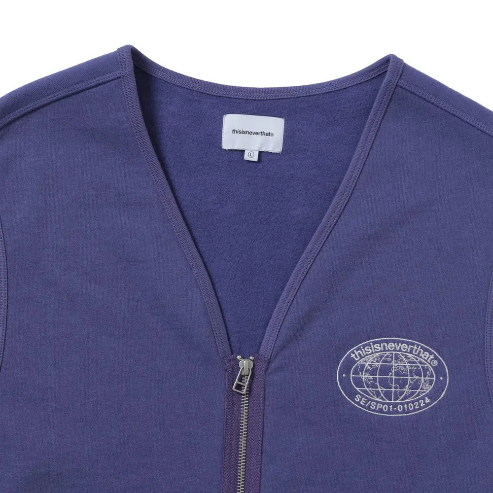thisisneverthat | Zip Sweat Vest 'Purple Blue' sold by Hatchet Outdoor Supply Co product image thumbnail 3