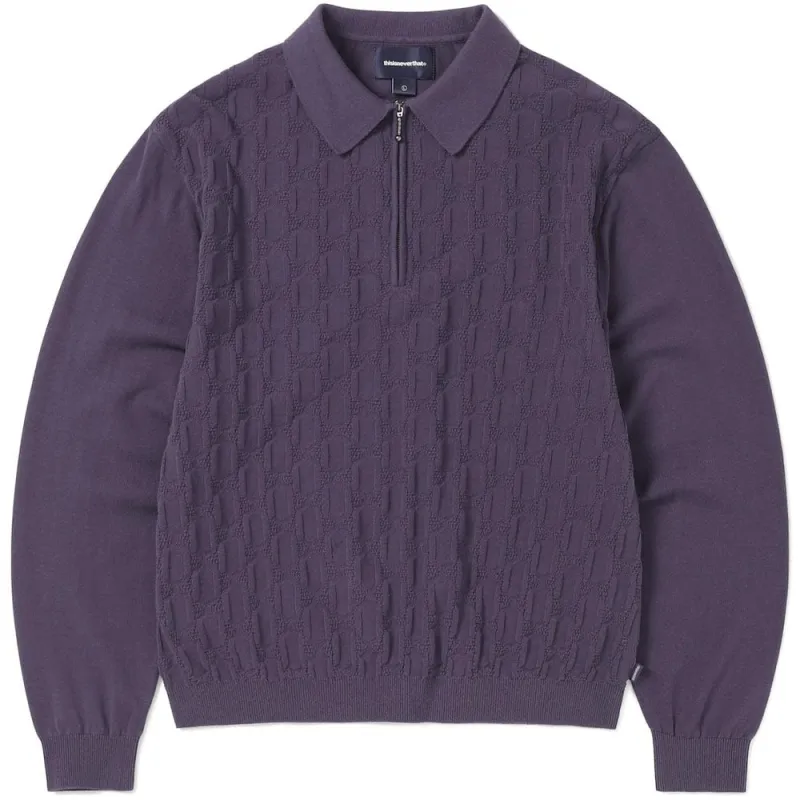 Cable Knit Zip Polo 'Violet' sold by Hatchet Outdoor Supply Co