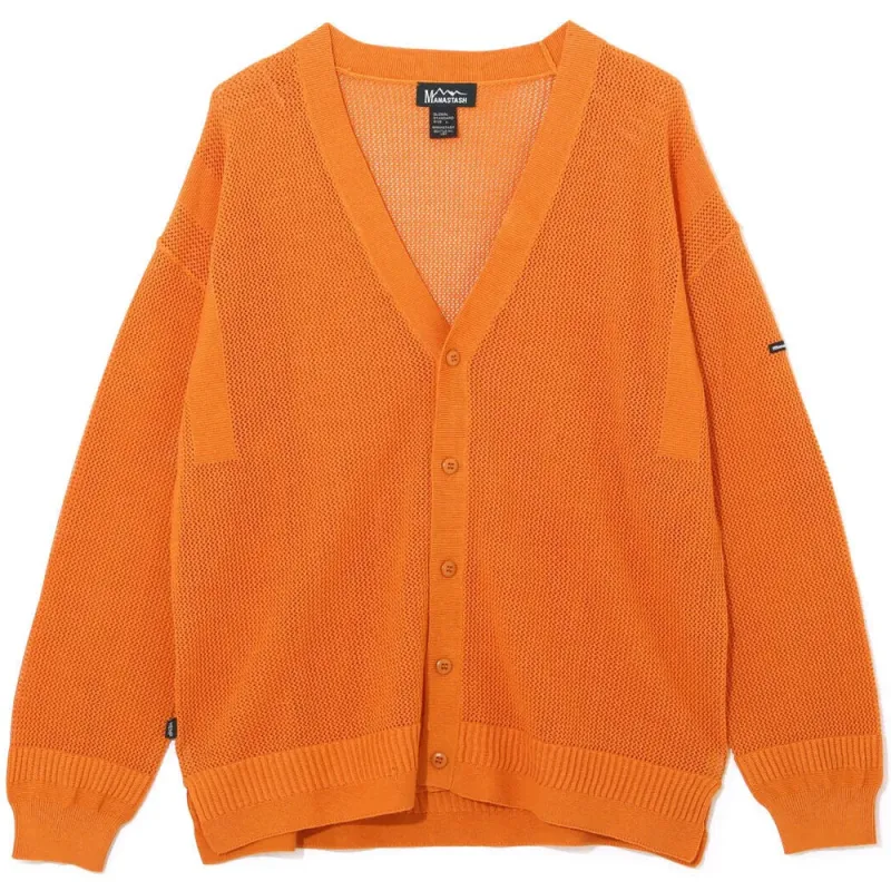 Manastash | Hemp Mesh Cardigan 'Orange' sold by Hatchet Outdoor Supply Co