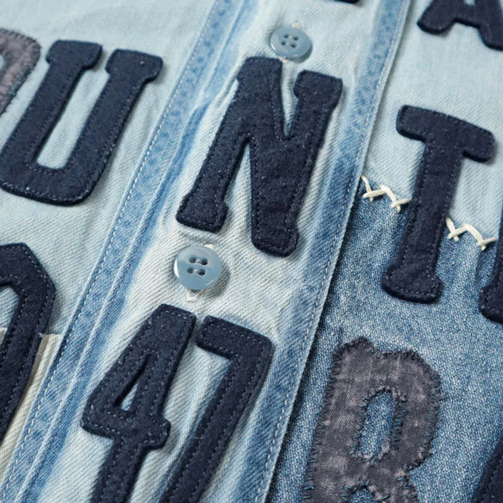 8oz Denim Great Kountry Damaged Baseball Shirt 'Indigo Processing' sold by Hatchet Outdoor Supply Co product image thumbnail 4