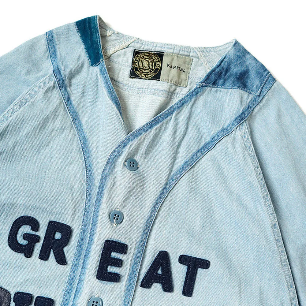 8oz Denim Great Kountry Damaged Baseball Shirt 'Indigo Processing' sold by Hatchet Outdoor Supply Co product image thumbnail 3