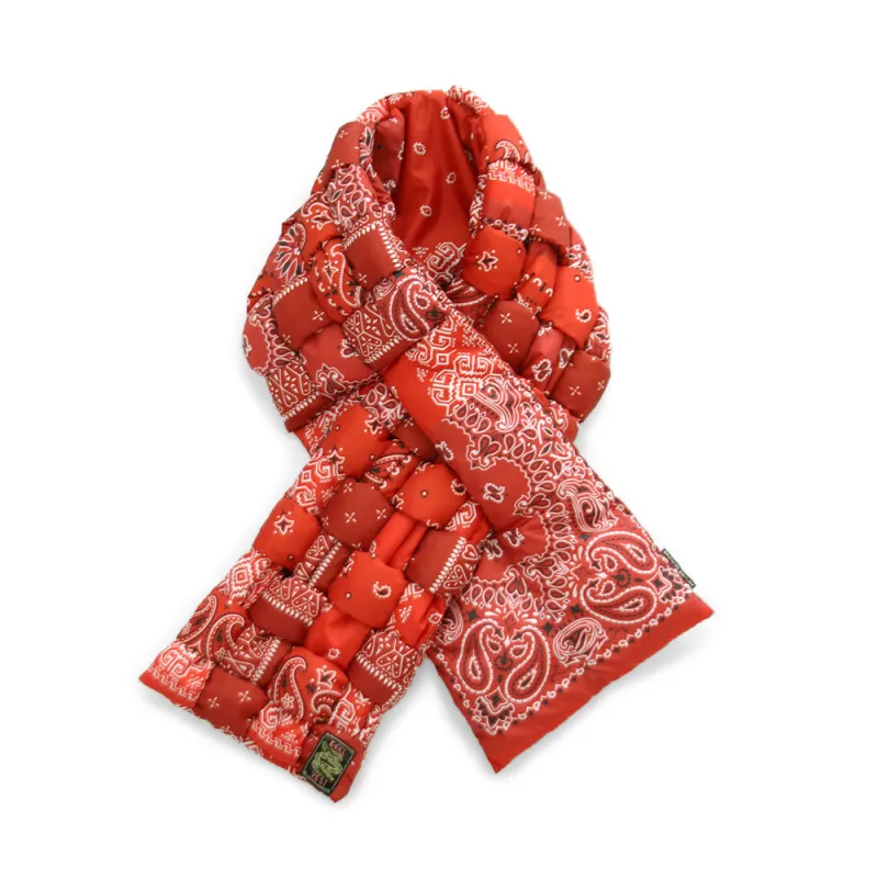 Kapital | Bandana Print Nylon Keel Weaving Scarf 'Red' sold by Hatchet Outdoor Supply Co