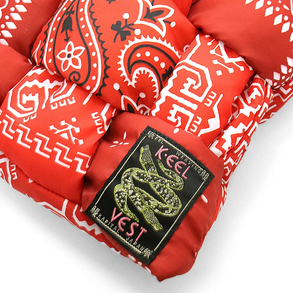 Kapital | Bandana Print Nylon Keel Weaving Scarf 'Red' sold by Hatchet Outdoor Supply Co product image thumbnail 5