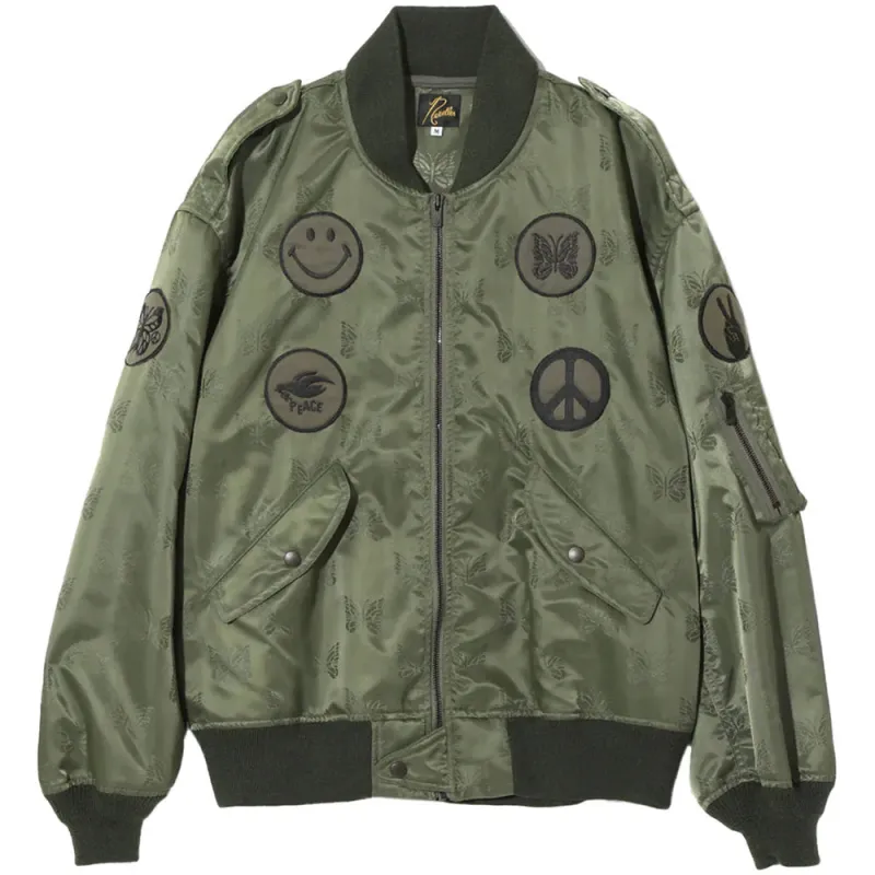 Rebuild by Needles | L2-B Jacket - Papillon Jacquard Sateen 'Olive' sold by Hatchet Outdoor Supply Co