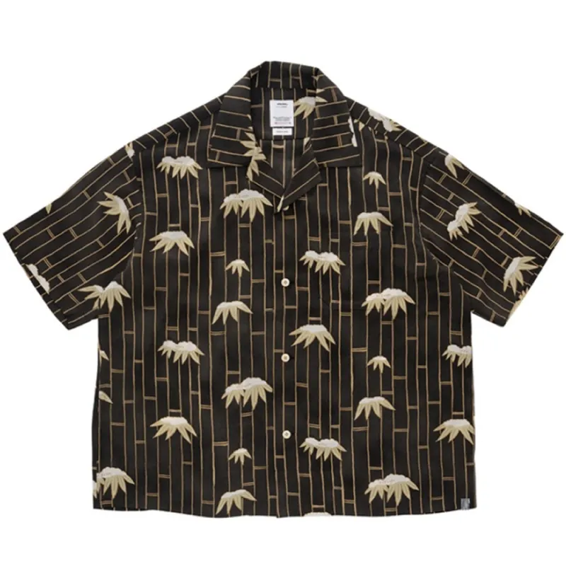 Visvim | Copa Shirt S/S Bamboo (Chirimen) 'Black' sold by Hatchet Outdoor Supply Co
