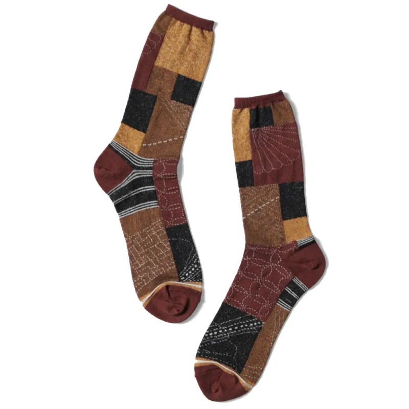 Kapital | 144 Yanrs Furoshiki Patchwork Socks 'Red' made by Kapital