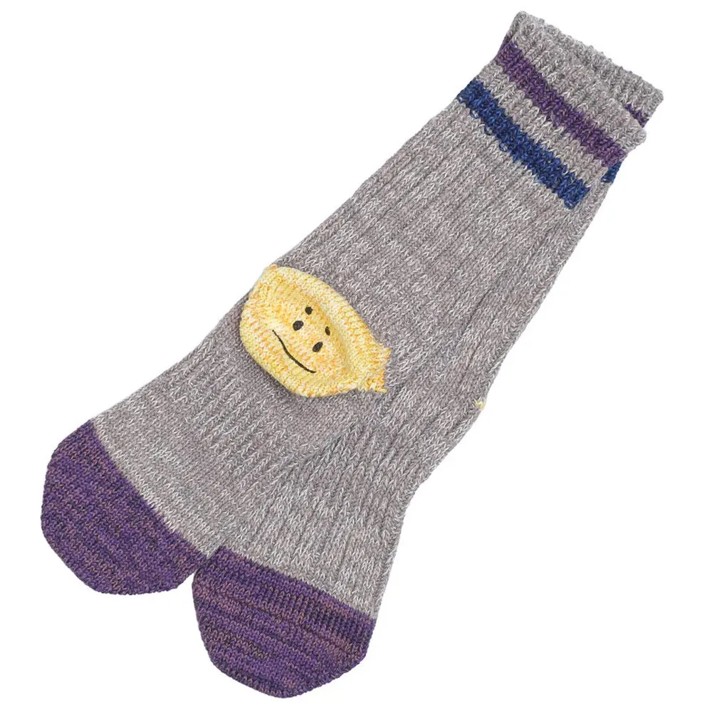 Kapital | 60Yarns Grandrelle Ivy Rainbowy Happy Heel-Hold Socks 'Gray' sold by Hatchet Outdoor Supply Co
