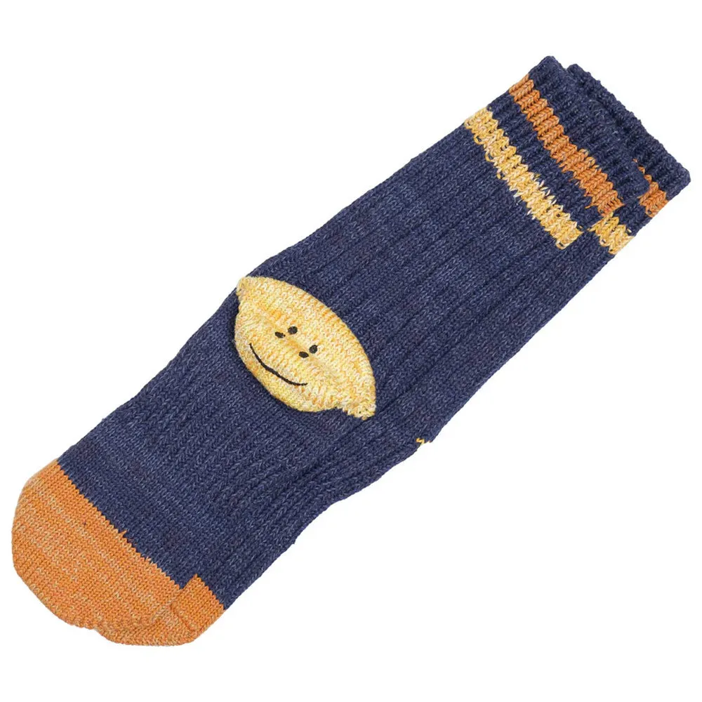 Kapital | 60Yarns Grandrelle Ivy Rainbowy Happy Heel-Hold Socks 'Navy' sold by Hatchet Outdoor Supply Co