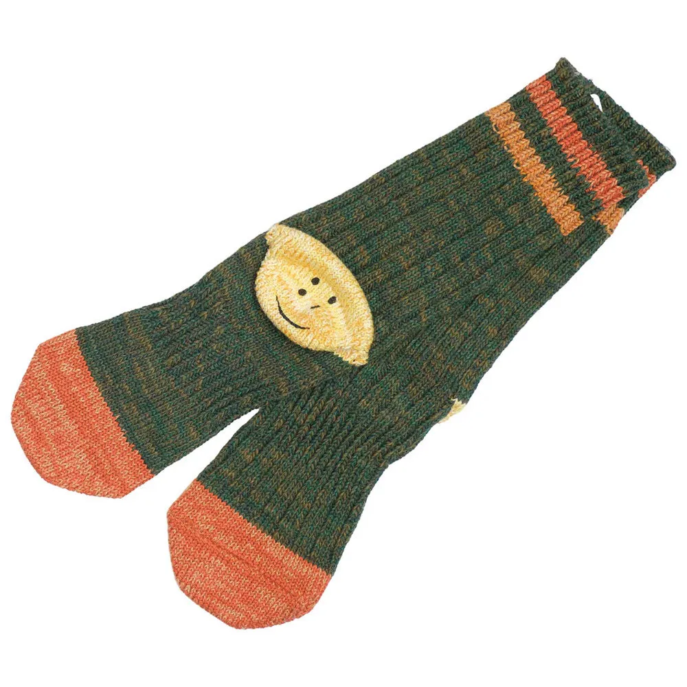 Kapital | 60Yarns Grandrelle Ivy Rainbowy Happy Heel-Hold Socks 'Green' sold by Hatchet Outdoor Supply Co