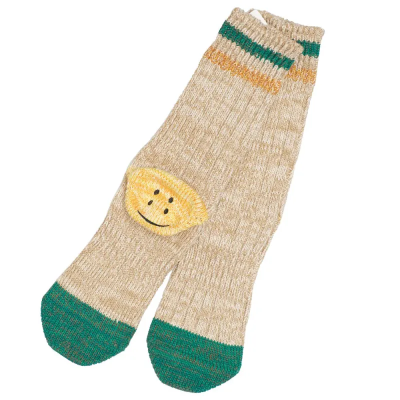 Kapital | 60Yarns Grandrelle Ivy Rainbowy Happy Heel-Hold Socks 'Beige' made by Kapital