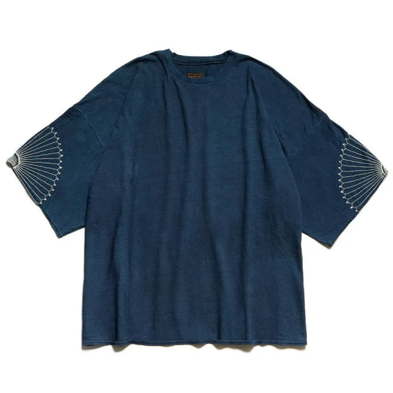 Kapital | IDG Jersey Huge-Tee (Furoshiki Embroidery) 'Indigo' sold by Hatchet Outdoor Supply Co