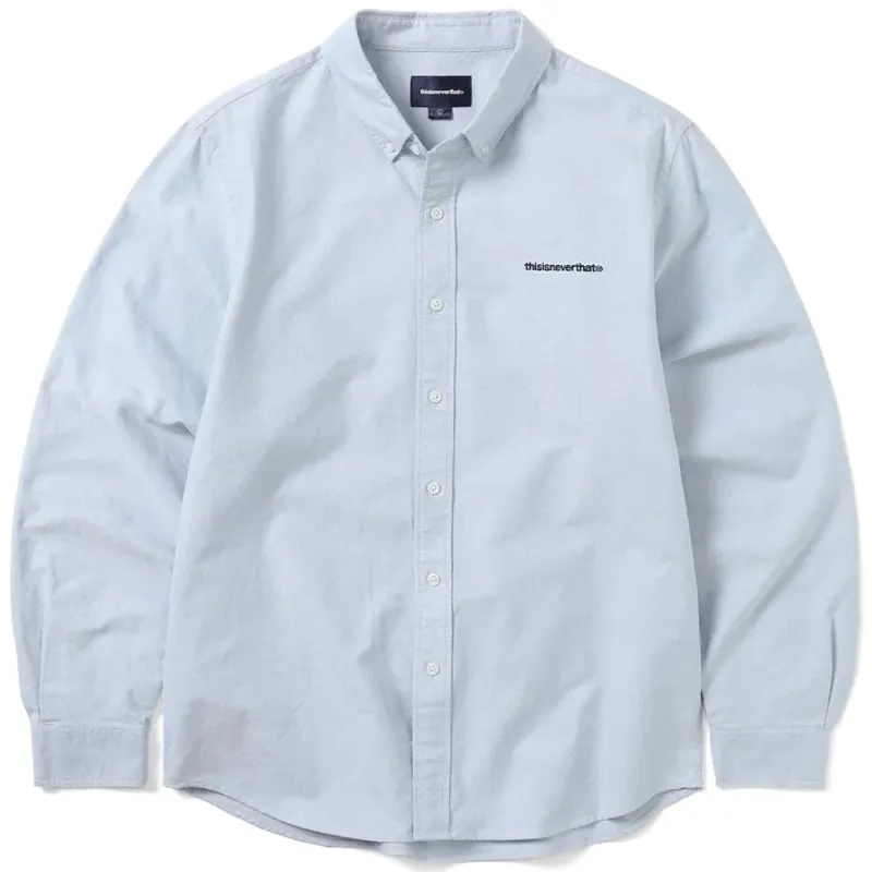 thisisneverthat | T-Logo Oxford Shirt 'Blue' sold by Hatchet Outdoor Supply Co