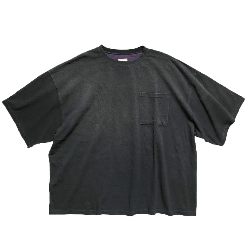Kapital | Jersey 2Tones Big Pocket T-Shirts (Bone) 'Black / Purple' sold by Hatchet Outdoor Supply Co