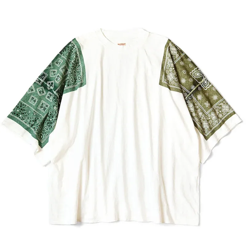 Kapital | 18.5/-Jersey Bandanna Huge T-Shirts (Cookie) 'Khaki' sold by Hatchet Outdoor Supply Co