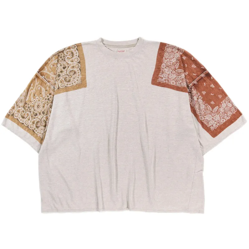 Kapital | 18.5/-Jersey Bandanna Huge-T-Shirts (Botanical) 'Light Brown' made by Kapital