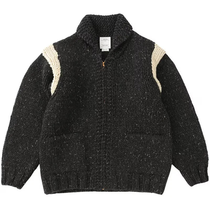 Visvim | Cowichan Hand Knit Sweater 'Black' sold by Hatchet Outdoor Supply Co