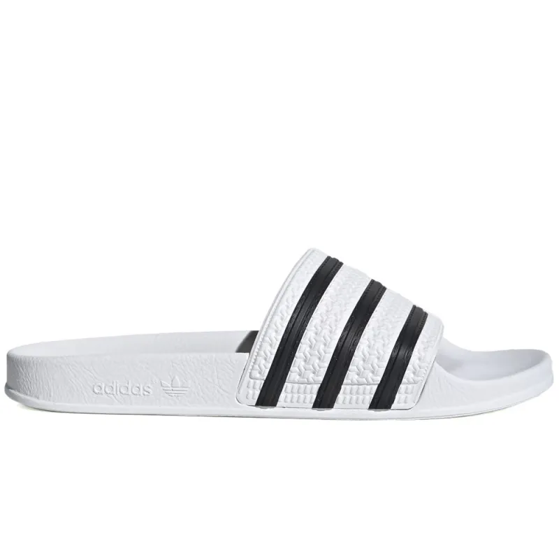Adidas | Adilette Slides 'White / Black' sold by Hatchet Outdoor Supply Co