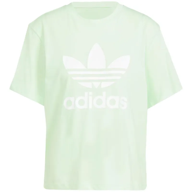 Adidas | Women's Adicolor Trefoil Boxy Tee Short Sleeve 'Semi Green Spark' sold by Hatchet Outdoor Supply Co