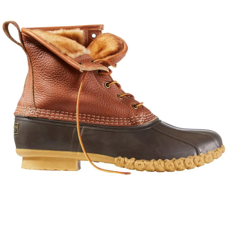 L.L.Bean | Men's Bean Boots, 8" Shearling-Lined Insulated 'Tan / Bean Boot Brown / Gum' sold by Hatchet Outdoor Supply Co
