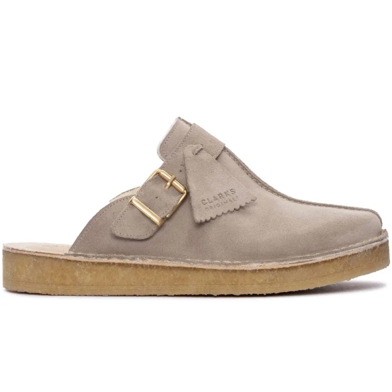 Clarks | Trek Mule Slippers 'Sand Warm Lined Suede' sold by Hatchet Outdoor Supply Co