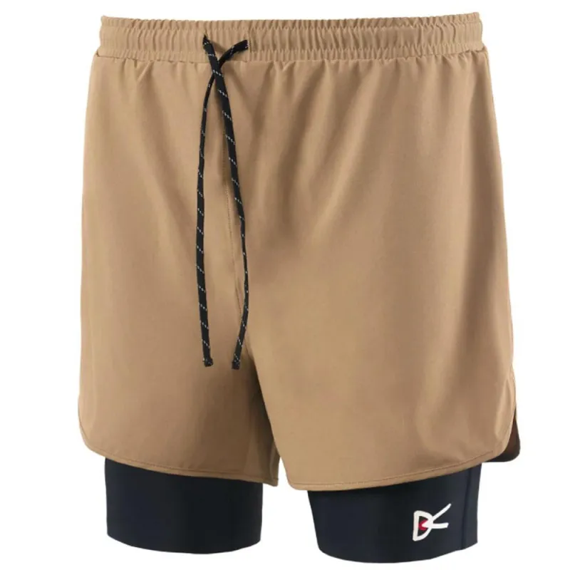 District Vision | Layered Pocketed Trail Shorts 'Morel / Black' sold by Hatchet Outdoor Supply Co