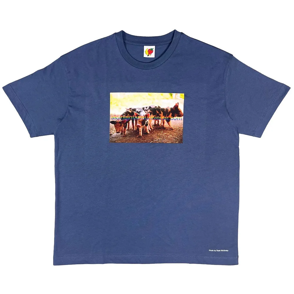 Sky High Farm Goods | Unisex Pigs Farm Tee Shirt 'Navy' sold by Hatchet Outdoor Supply Co