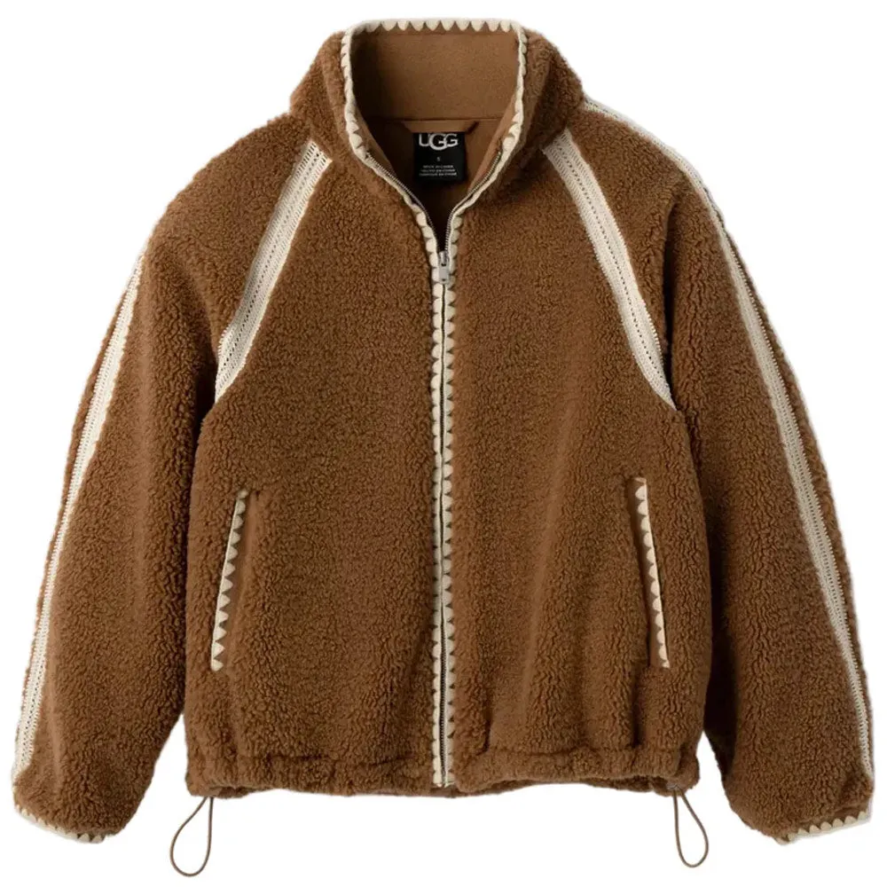 UGG | Women's Nikia Crochet UGGfluff Jacket 'Chestnut' sold by Hatchet Outdoor Supply Co