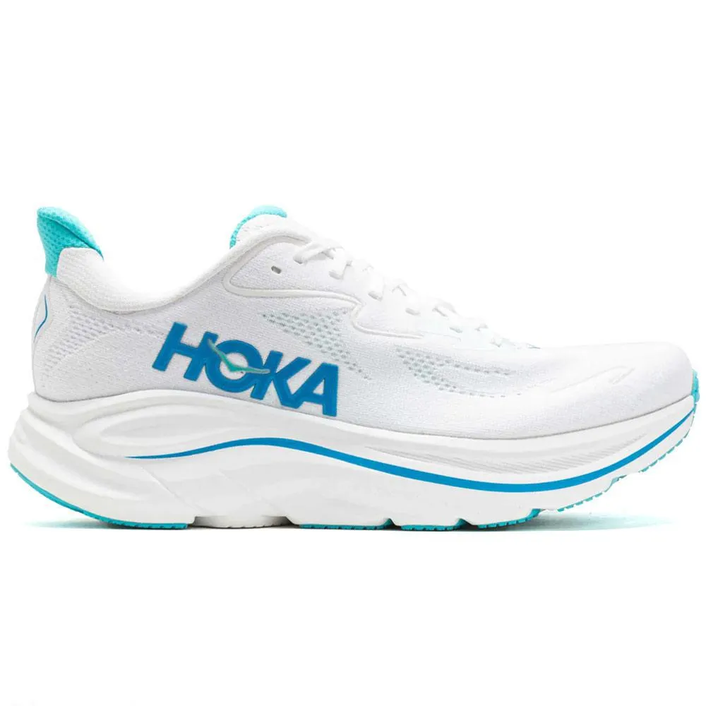 HOKA | Clifton 10 'White / Skyward Blue' sold by Hatchet Outdoor Supply Co