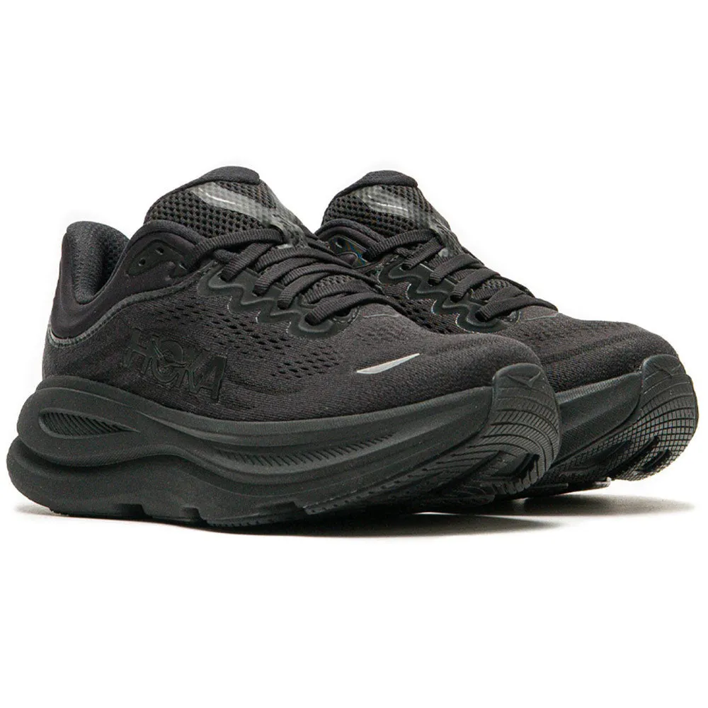 HOKA | Women's Bondi 9 Wide 'Black / Black' sold by Hatchet Outdoor Supply Co product image thumbnail 2