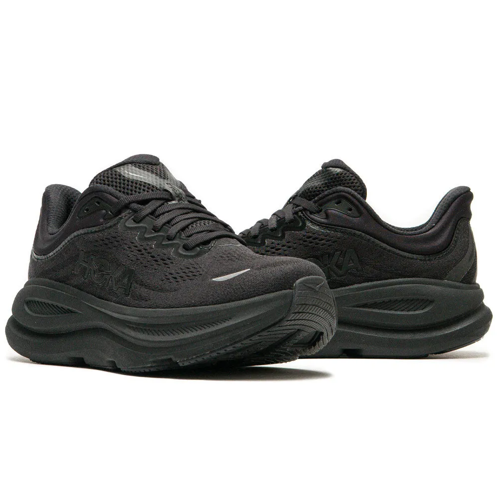 HOKA | Women's Bondi 9 Wide 'Black / Black' sold by Hatchet Outdoor Supply Co product image thumbnail 4