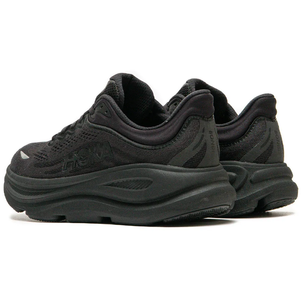 HOKA | Women's Bondi 9 Wide 'Black / Black' sold by Hatchet Outdoor Supply Co product image thumbnail 3