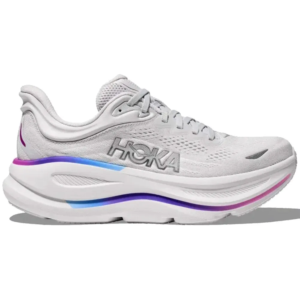 HOKA | Women's Bondi 9 'Cosmic Grey / White' sold by Hatchet Outdoor Supply Co