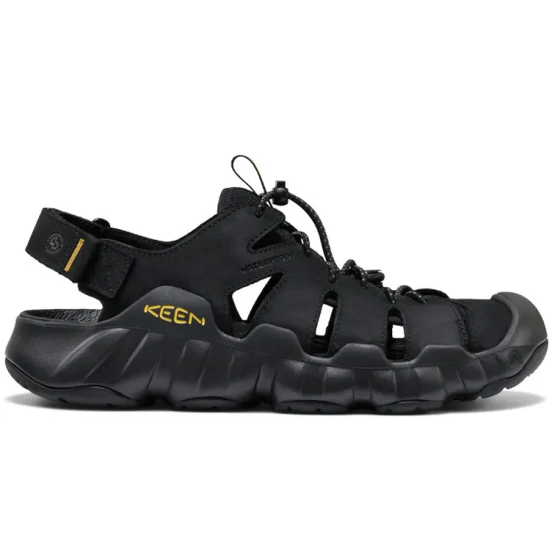 KEEN | Hyperport Fisherman Leather Sandal 'Black / Keen Yellow' made by Keen