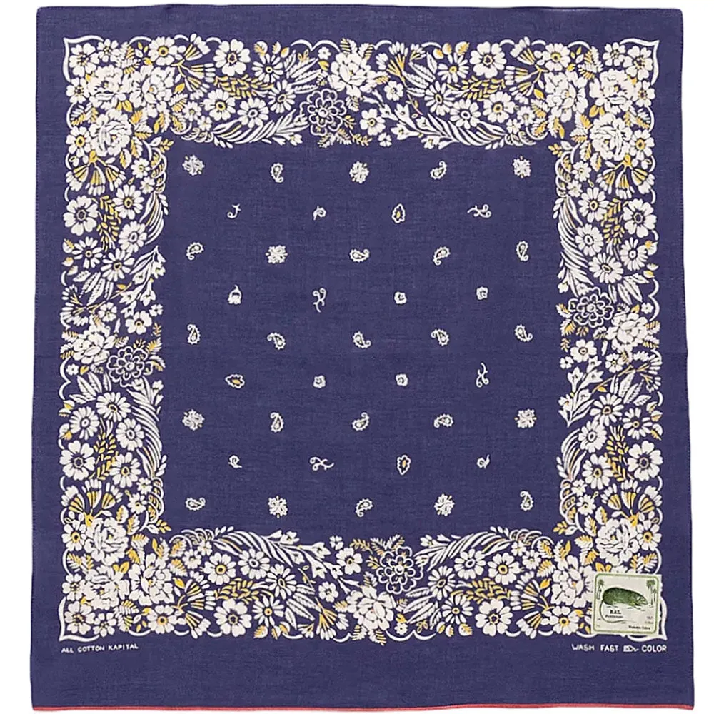 Fastcolor Selvedge Bandanna (Churchill Garden) 'Purple' sold by Hatchet Outdoor Supply Co