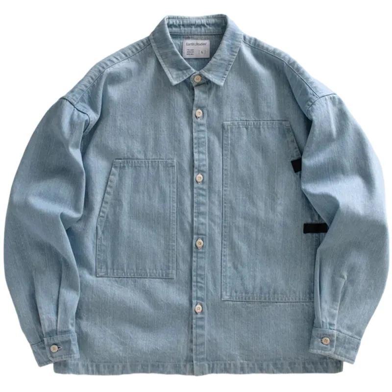 Research Shirt 'Washed Denim' made by Earth Studies