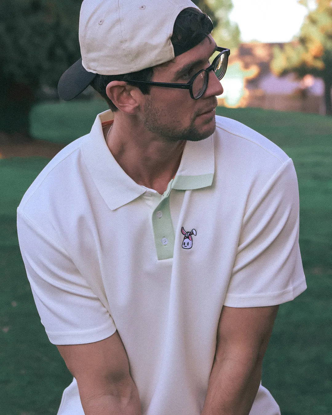 Men's Bunkie Polo - Cream/Mint sold by Hazard Hunters product image thumbnail 3