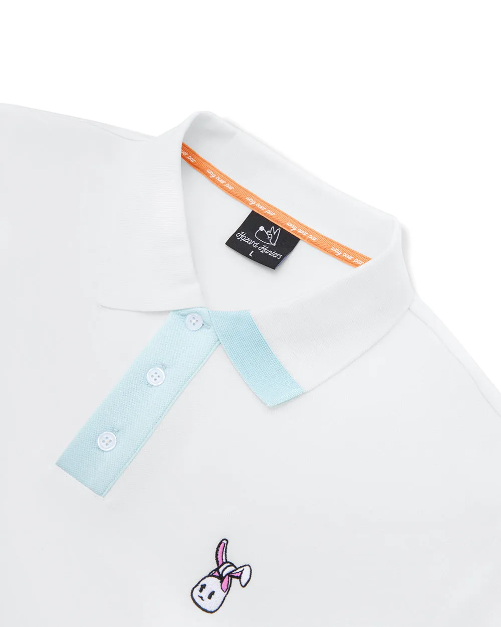 Men's Bunkie Polo - White/Sky sold by Hazard Hunters product image thumbnail 2