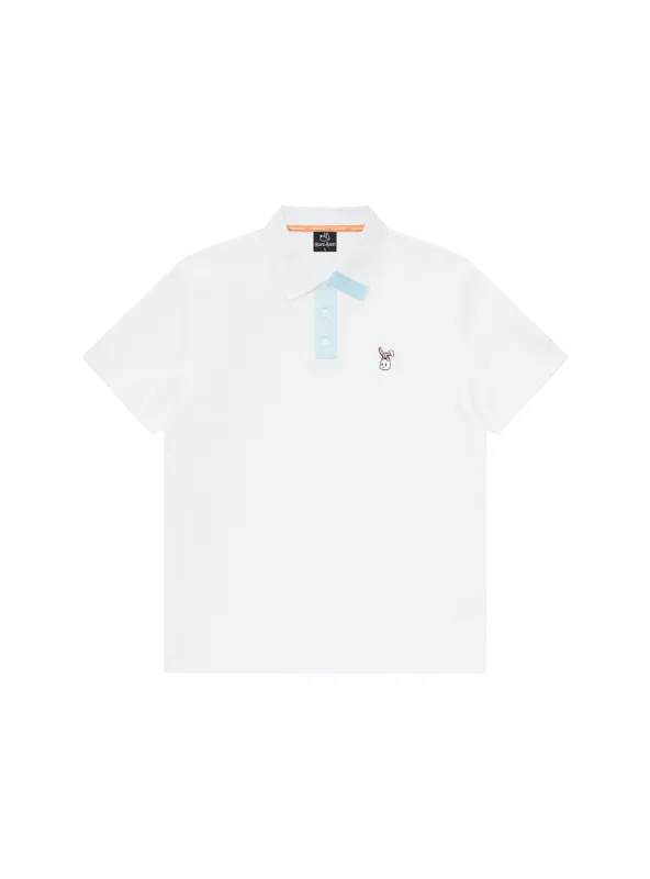 Men's Bunkie Polo - White/Sky sold by Hazard Hunters