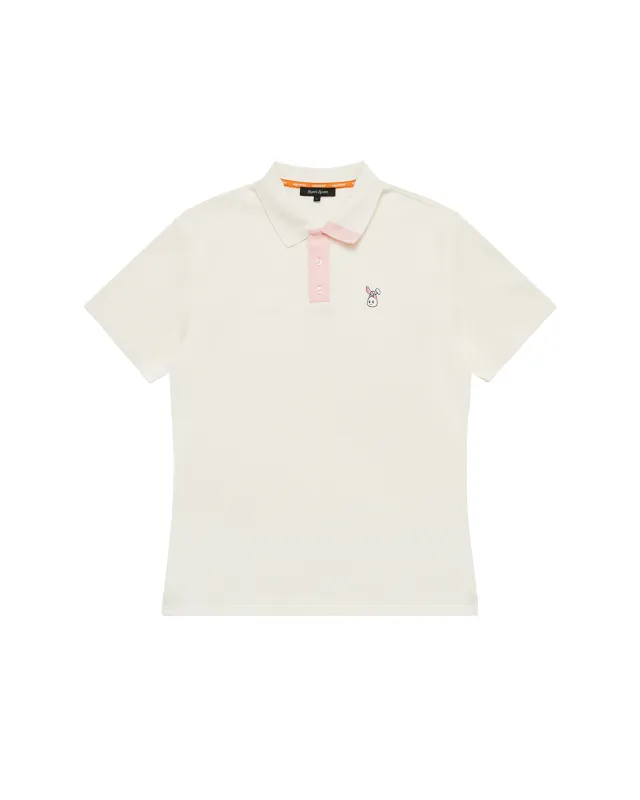 Women's Bunkie Polo - Cream/Pink sold by Hazard Hunters