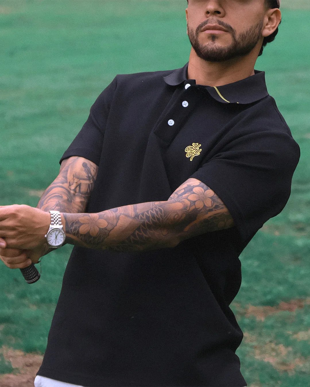 Men's Heritage Polo - Black sold by Hazard Hunters product image thumbnail 2