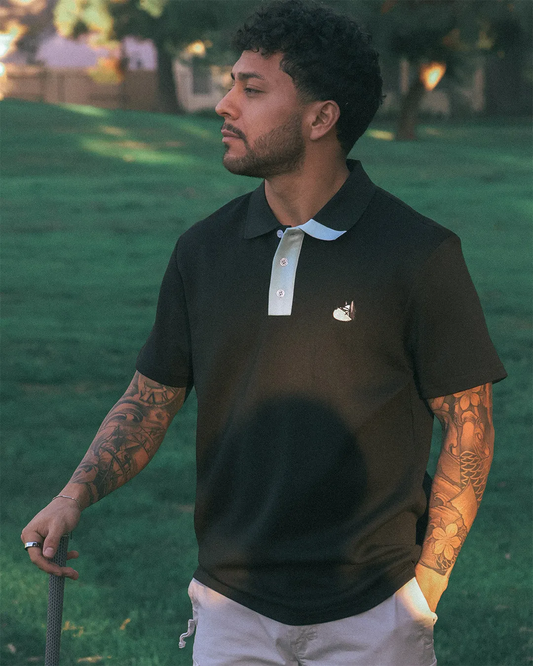 Men's Hunter Polo - Black/Sky sold by Hazard Hunters product image thumbnail 2