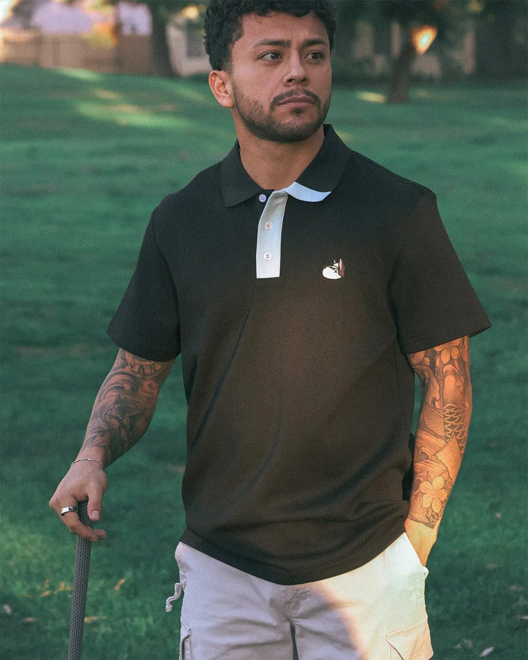 Men's Hunter Polo - Black/Sky sold by Hazard Hunters product image thumbnail 3