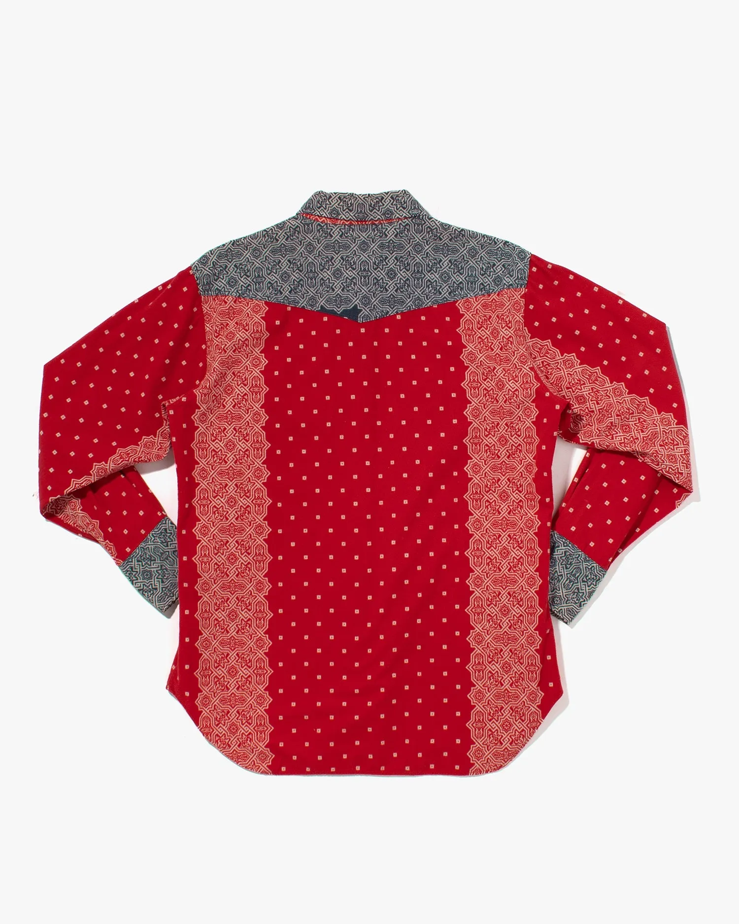 Japanese Repro Button Up Shirt, Sugar Cane & Co., Blue and Red Paisley Patching - M sold by Kiriko product image thumbnail 3