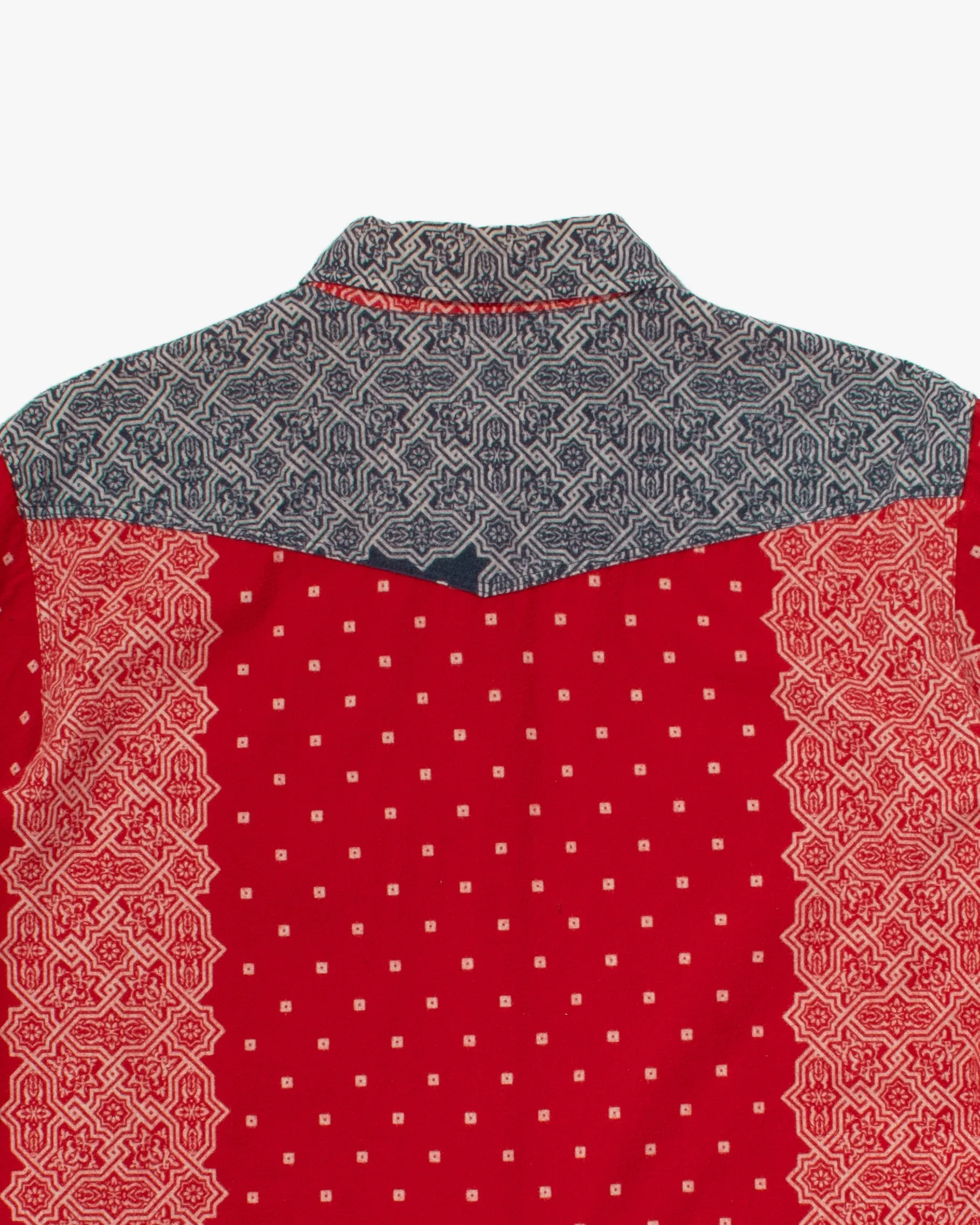 Japanese Repro Button Up Shirt, Sugar Cane & Co., Blue and Red Paisley Patching - M sold by Kiriko product image thumbnail 4